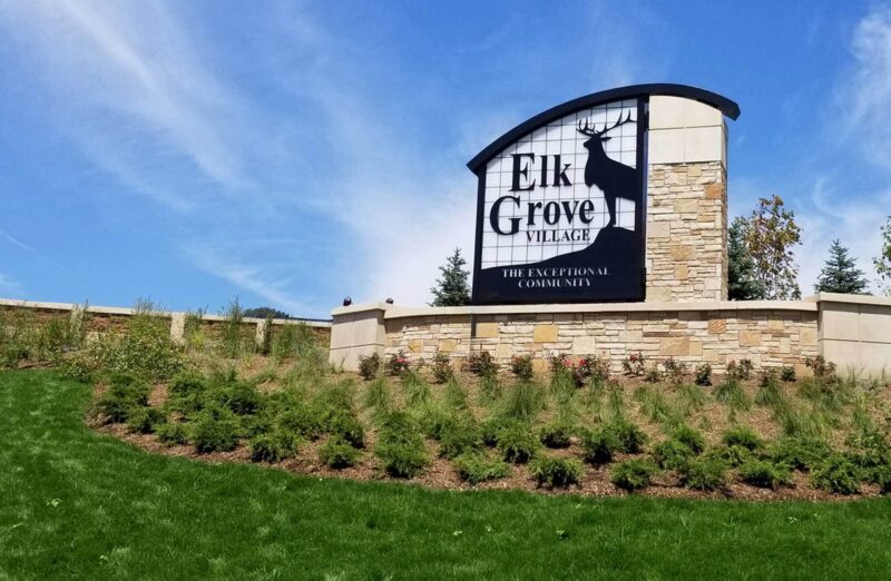 Elk Grove Village municipal business park sign