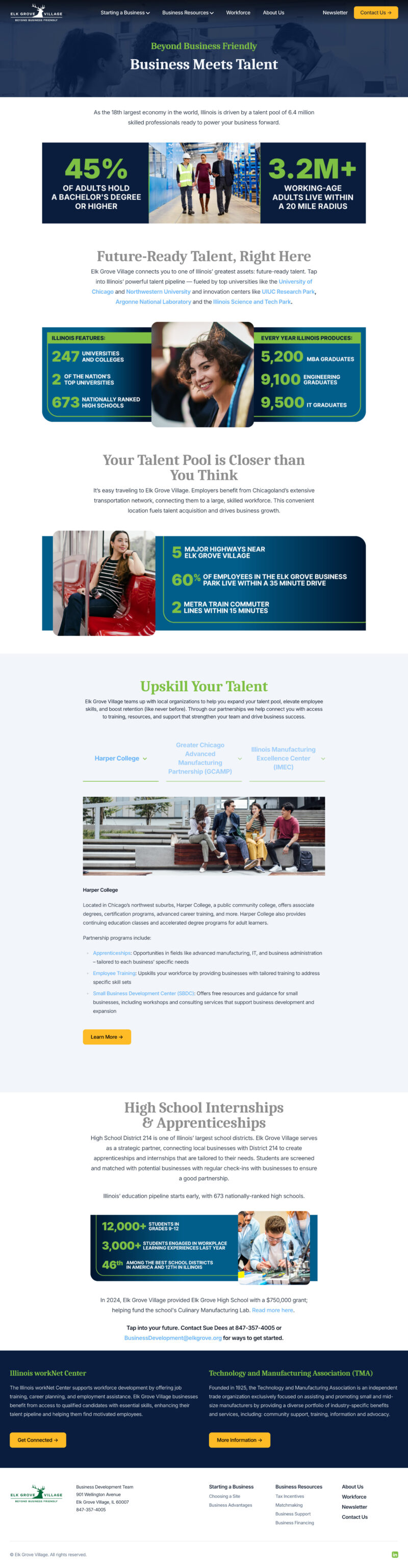 Municipal technology park website