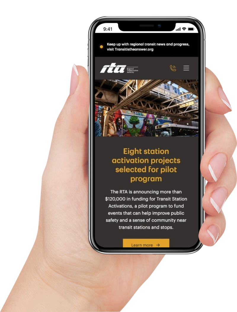 iPhone with transit website
