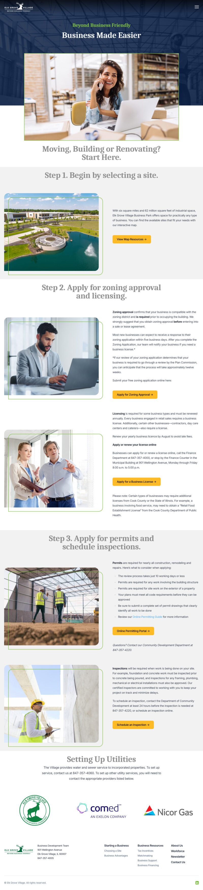 Municipal technology park website